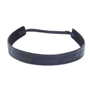 BLACK LEATHER PEBBLED HEADBAND NWT